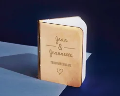 Lampe livre lumineux personnalisé couple - Jour de rencontre