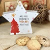 Marque place personnalisable et biscuits - Etoile de Noël