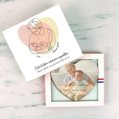 Maxi coeur chocolat personnalisé - Première Fête des Grands-mères