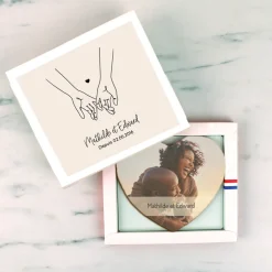 Maxi coeur chocolat personnalisé - Photo et dessin au trait