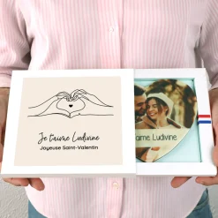 Maxi coeur chocolat personnalisé - Photo et dessin au trait
