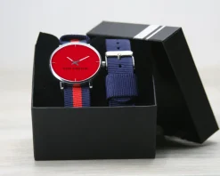 Montre duo Bleu rouge Message