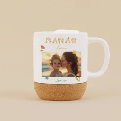 Mug en liège personnalisé - Amour Fleuri
