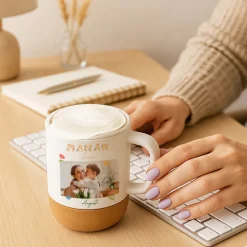 Mug en liège personnalisé - Amour Fleuri