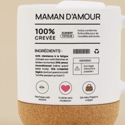 Mug en liège personnalisé - Composition d'une jeune maman