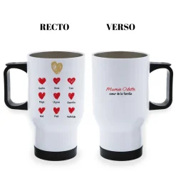 Mug isotherme personnalisé - Mamie et ses petits coeurs
