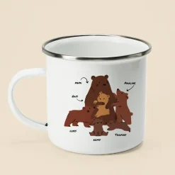 Mug émaillé personnalisé - Câlins d'Ours