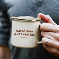 Mug émaillé personnalisé - Câlins d'Ours