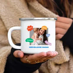 Mug émaillé personnalisé - Eclats de Couleurs