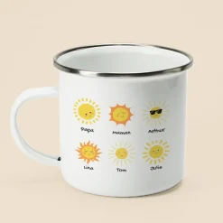 Mug émaillé personnalisé - Famille soleils
