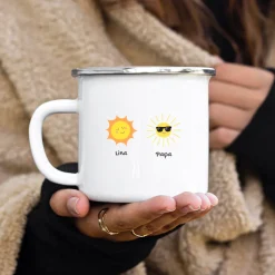 Mug émaillé personnalisé - Famille soleils