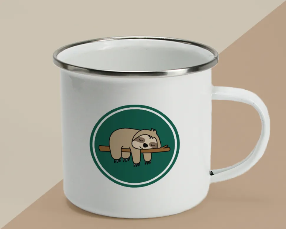 Mug émaillé personnalisé - Paresseux