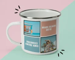 Mug émaillé personnalisé - Photos souvenirs