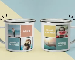 Mug émaillé personnalisé - Photos souvenirs