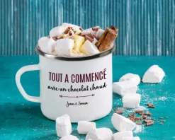 Mug émaillé personnalisé couple - Là où tout a commencé