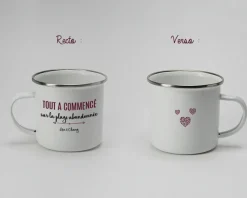 Mug émaillé personnalisé couple - Là où tout a commencé