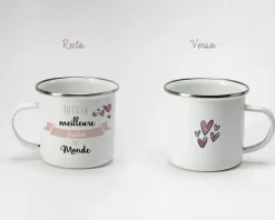 Mug émaillé personnalisé femme - Meilleure du monde
