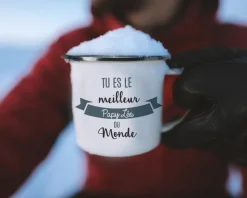 Mug émaillé personnalisé homme - Meilleur du monde