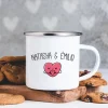 Mug émaillé personnalisé prénoms couple - Coeur