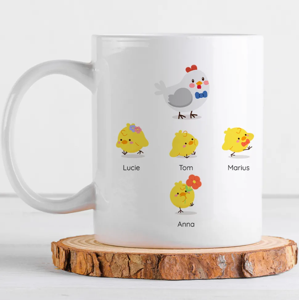 Mug personnalisé - Famille poussins
