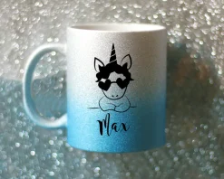 Mug personnalisé à paillettes - Licorne