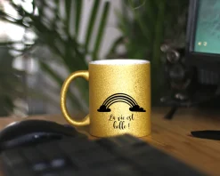 Mug personnalisé à paillettes - Licorne