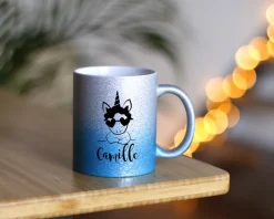 Mug personnalisé à paillettes - Licorne