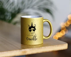 Mug personnalisé à paillettes - Licorne