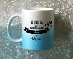 Mug personnalisé à paillettes - Meilleure du monde