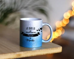 Mug personnalisé à paillettes - Meilleure du monde