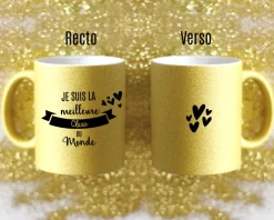 Mug personnalisé à paillettes - Meilleure du monde