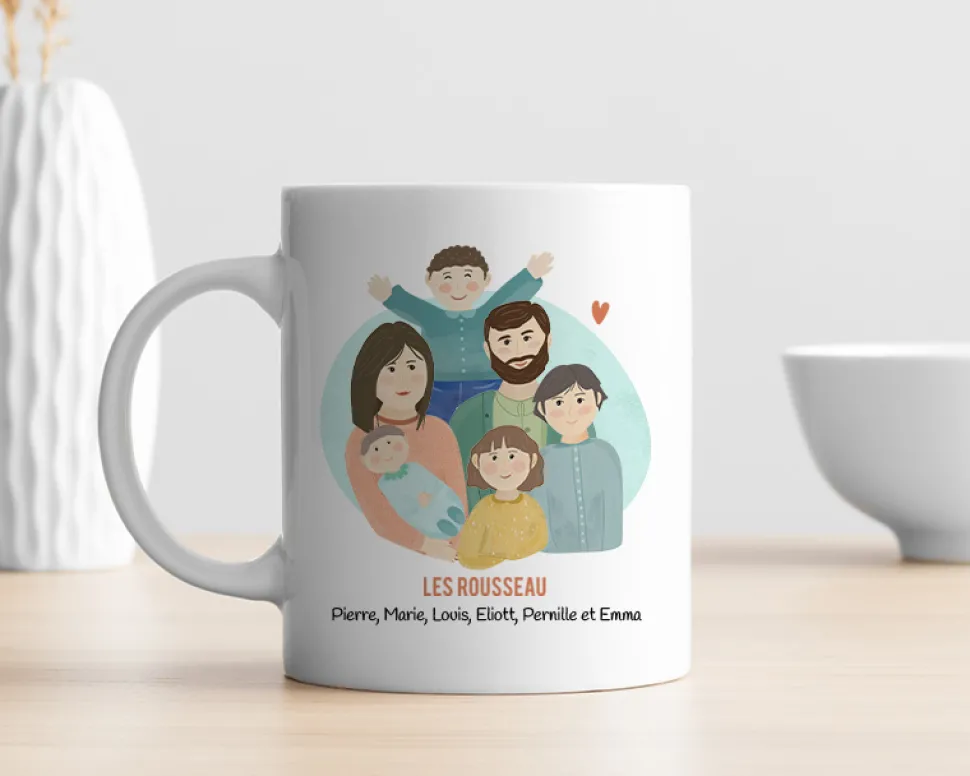Mug personnalisé - Portrait de Famille