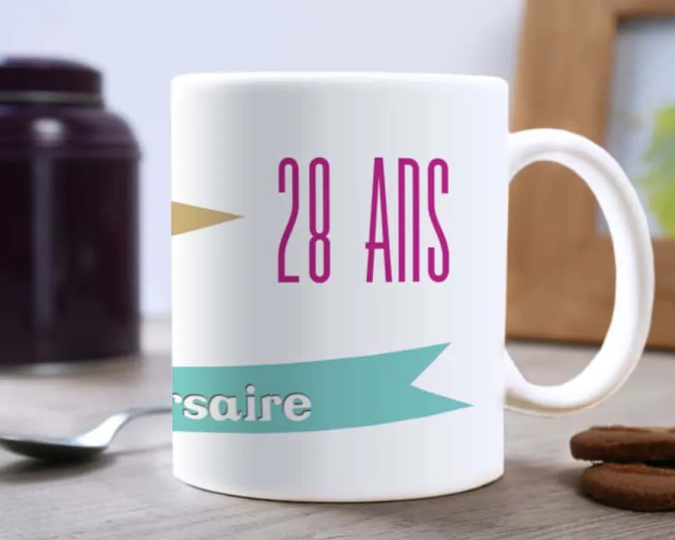Mug personnalisé anniversaire - Prénom et âge