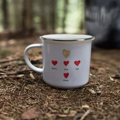 Mug personnalisé émaillé - Papi et ses petits coeurs