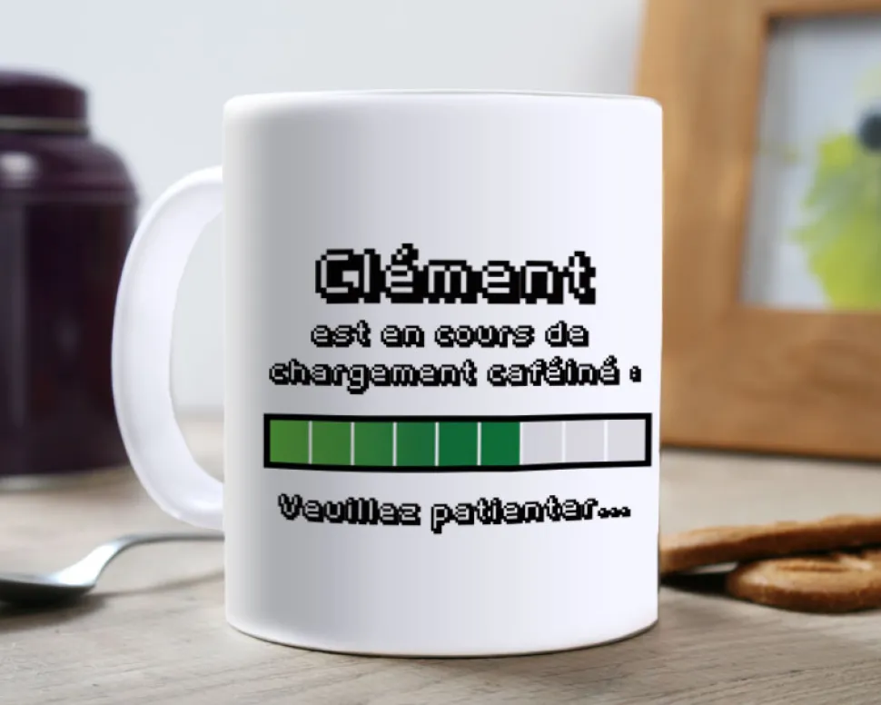Mug personnalisé prénom - Chargement caféiné