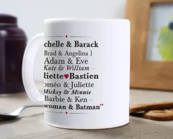 Mug personnalisé prénoms - Couples Célèbres