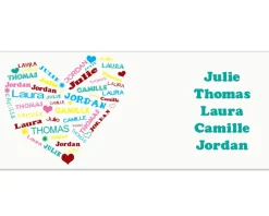 Mug personnalisé prénoms - Coeur Famille