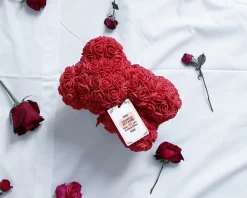 Ours en roses avec carte personnalisée - Aujourd'hui je t'aime depuis