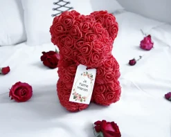 Ours en roses avec carte personnalisée - Message