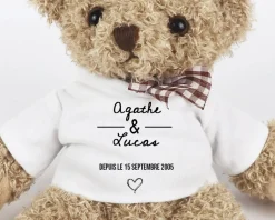 Ourson en peluche personnalisable - Jour de rencontre