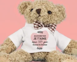 Ourson personnalisé - Aujourd'hui je t'aime depuis X jours