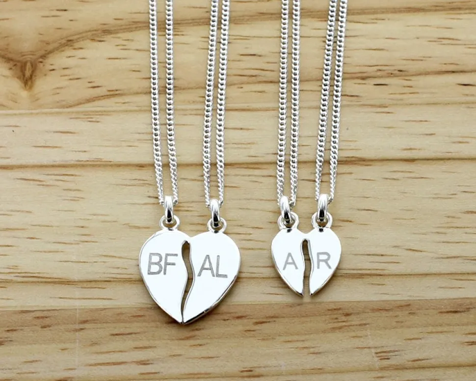 Pendentif Coeur à Partager en Argent véritable