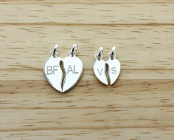 Pendentif Coeur à Partager en Argent véritable