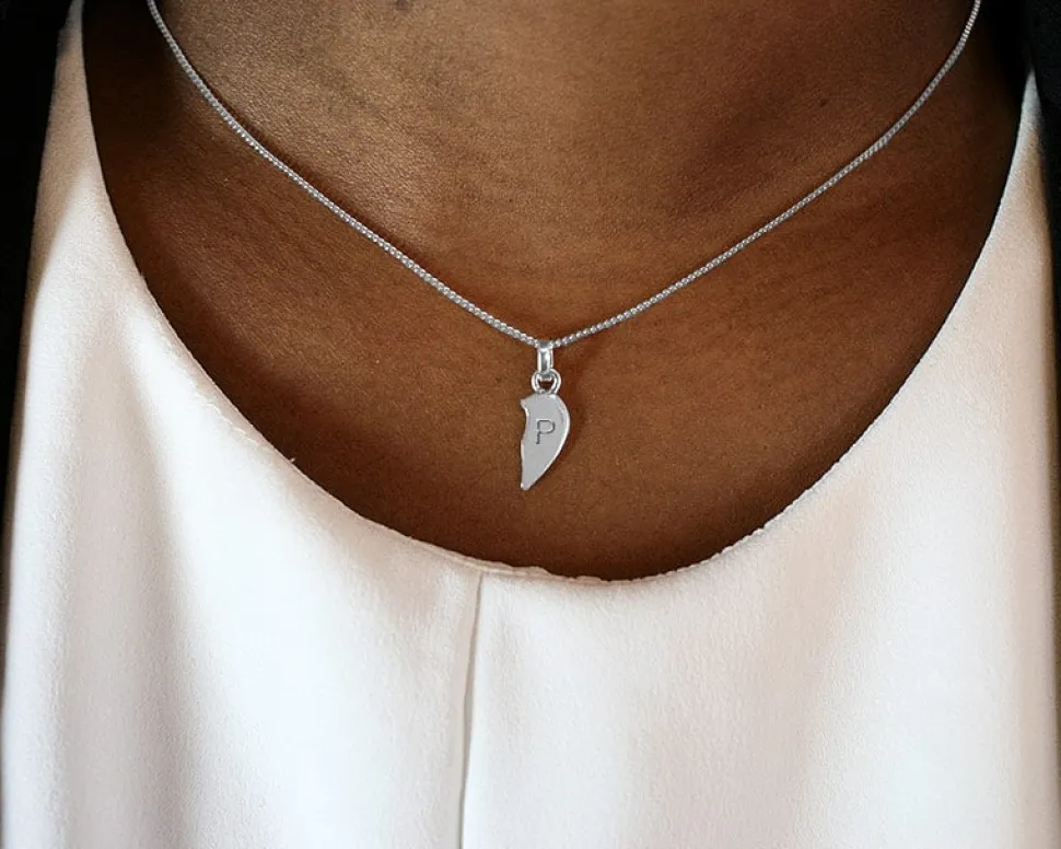 Pendentif Coeur à Partager en Argent véritable
