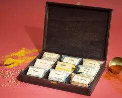 Petit coffret d'épices gravé Message - 9 épices du monde
