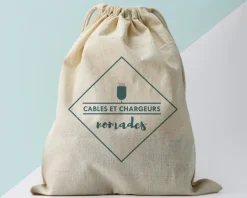 Petit Pochon Personnalisable - Rangement Câbles et Chargeurs
