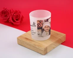 Photophore en verre personnalisé - Photo et message