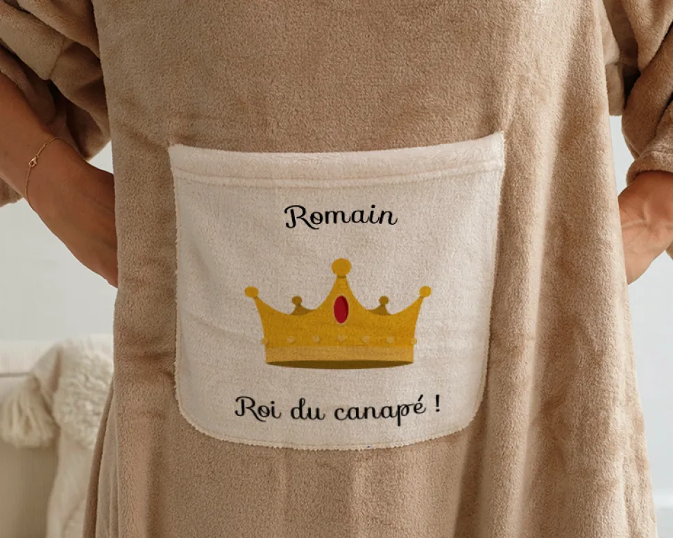 Plaid à manches personnalisé - Reine et Roi