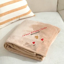 Plaid personnalisé - Maman et ses petits coeurs
