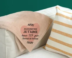 Plaid personnalisé couple - Aujourd'hui je t'aime depuis